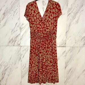 3/$60 Chadwicks Leopard Print 70s Jersey Career Dress SZ 12P